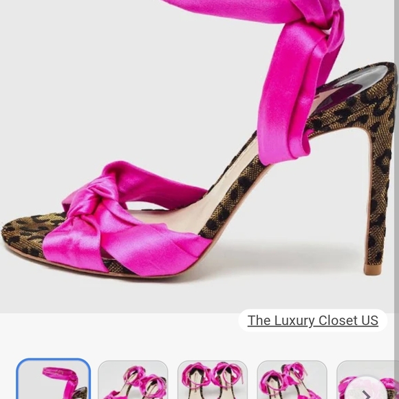 Sophia Webster Fuchsia and Leopard Print Heels - Picture 1 of 10